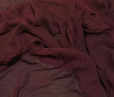 Hand Dyed MAROON - Silk Gauze Chiffon Fabric