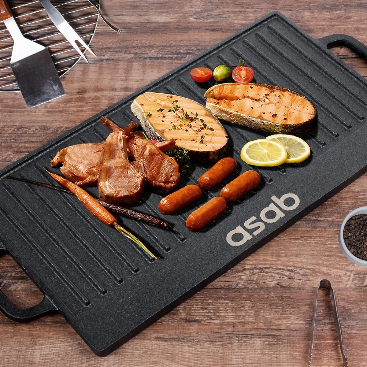 Cast iron cheap reversible grill