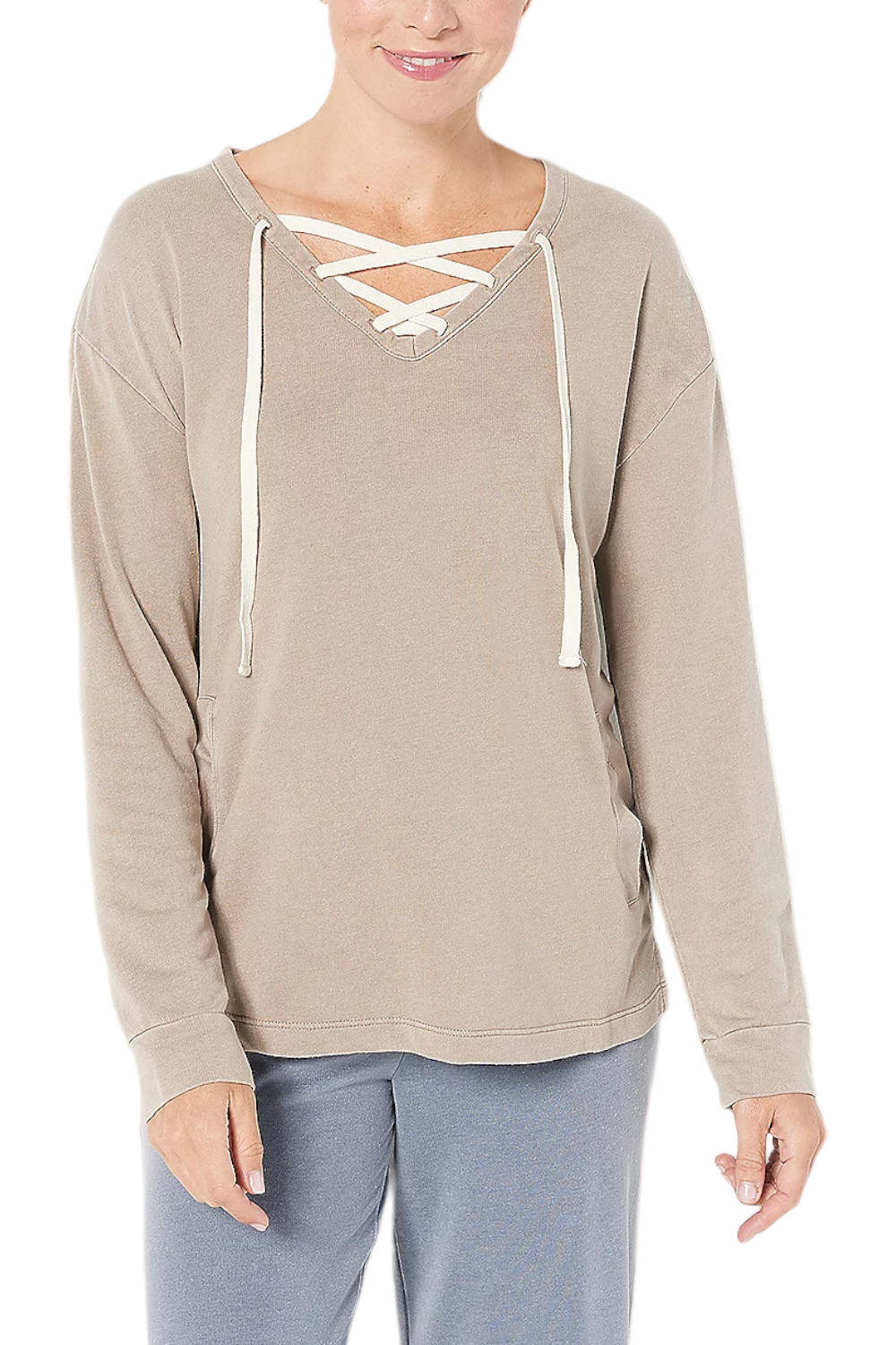 Французский махровый топ на шнуровке Portobello от Koolaburra by UGG Sand Wash