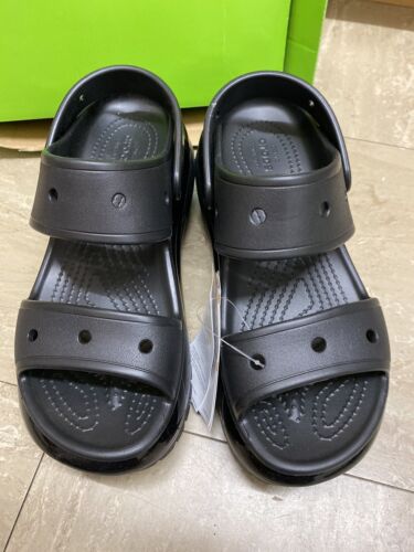 New Crocs EVA Classic Mega Crush Platform Clogs Sandals Triple Black UK 7 - Picture 2 of 10