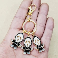 Ghostface / Scream keychain metal charms pendants 🔪  geeky horror movie gift