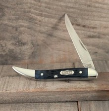 Case XX Select Mediterranean Blue Jigged Bone 3.125" Tiny Texas Toothpick 610096