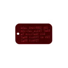 Red Embossed Medical ID Alert Tag