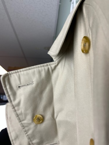 Vintage Burberry Trench Coat Mens 46L Beige Double Breasted Jacket Classic Nova - Picture 6 of 15