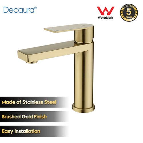 Decaura Brushed Gold Kitchen Mixer Tap Sink Faucet Bathroom Basin Mixer Tap - Picture 61 of 76
