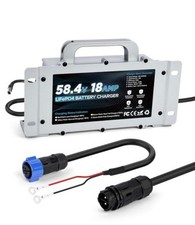 48 Volt 18A Lithium Battery Charger 0V Wake Up 1250W Fast Charging with 2 M...