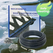 MAXKOSKO Heat Trace Cable for Snow De-Icing Ice Dam 125 Ft