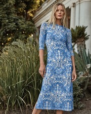 NWT 248 Johnny Was Wynifred Mesh Lace Midi-Dress XS