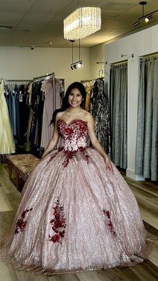 New Gold and Red Quinceanera Dress Size 6