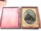 TIN TYPE PHOTO-CIVIL WAR SOLDIER W/BOTTLE of ALE?BEER?WATER?-NICE!