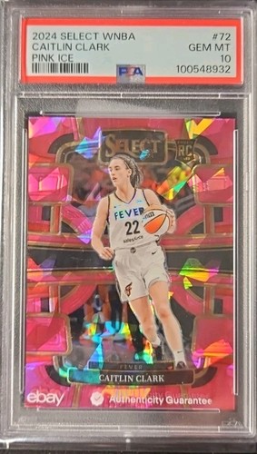 2024 Select WNBA Pink Ice #72 Caitlin Clark RC Rookie PSA 10 GEM MINT
