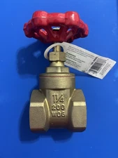 New Proline 1-1/4" Brass Gate Valve 100-406NL, Threaded, 200 PSI