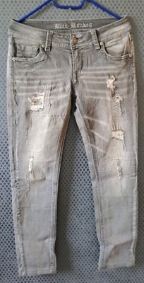 Damen Stretch Jeans~Blue Monkey ''Luna''~W28 (gekürzt auf L28) ~Nieten/Pailletten