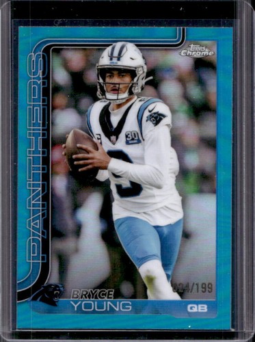 2025 Topps Chrome Bryce Young Aqua Refractor #/199 Panthers