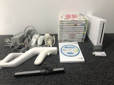 Nintendo Wii White Console Bundle w/14 games controller/accessories