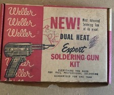 Weller Dual Heat Stain Glass Soldering Gun Kit In Box Solder,Brush, Pin, Vintage