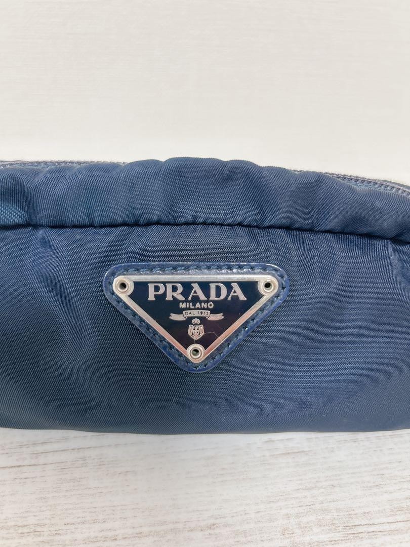 PRADA Nylon Pouch Auth Navy Women Italy 123834 | eBay