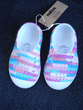 Native Toddler Shoes Pastel Stripe Jefferson Sugarlite Print Size 4 NEW