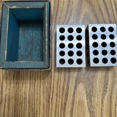 1 Pair 123 Blocks 1-2-3 Hardened Steel 23 Holes Used