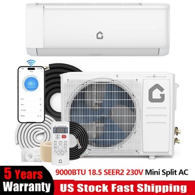9000BTU Mini Split Air Conditioner Ductless Inverter System Heat Pump 220V WIFI