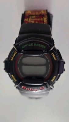 Baby-G BG-320 Rasta G-Shock Casio Damen Armbanduhr Wasserdicht Gebraucht