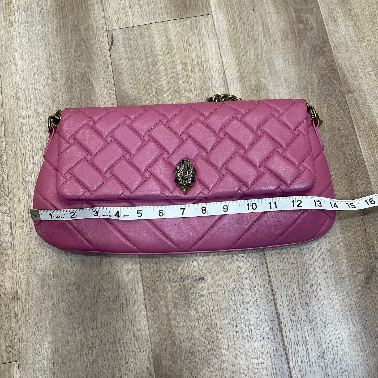 Kurt Geiger London Leather Kensington Shoulder Crossbody Bag - Raspberry Pink