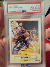 1990 Fleer Tim Hardaway ON CARD AUTO RC! PSA 10 GEM MINT! POP 19. None Higher! 