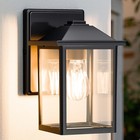 Outdoor Wall Lantern, Exterior Waterproof Wall Sconce Light Fixture, Black Fr...