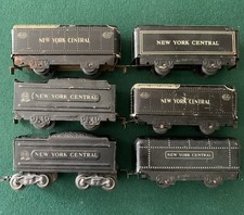 6 Vintage MARX Toys New York Central NYC Coal Tenders, Tin, O Gauge Lot