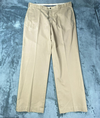 Brooks Brothers Chino Pants Mens 40x32 Tan Clark Advantage Casual Cotton Pleated