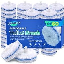  60pcs Disposable Toilet Brush. Bathroom Cleaning. Disposable Bowl Cleaners ...