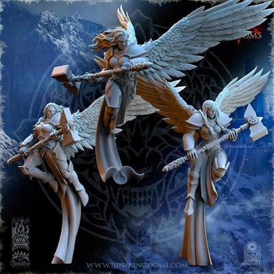 Beholder Miniatures- Stormw. Valkyries with 2handed Hammer (Tabletop Miniaturen)