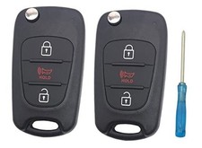 2PCS Folding Flip Replacement Key Fob Cover Case fit for 2010-2013 Kia Black 2