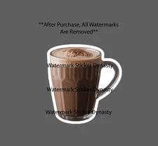 Hot Chocolate Sticker Waterproof Decal Drink Food Seasons Home Gift NEW