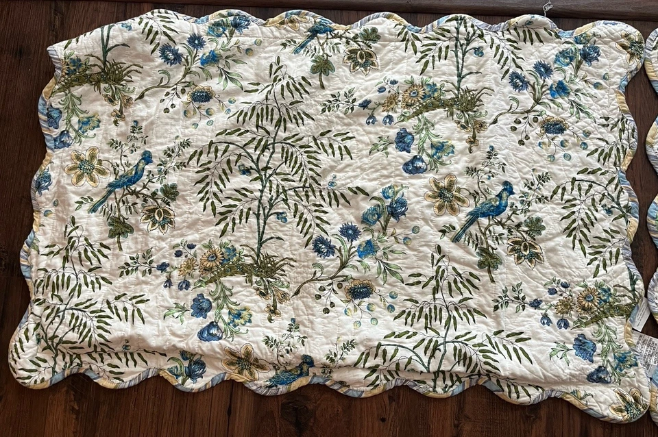 DOS fundas reversibles Waverly King sobre la copa de los árboles pájaros flores helechos cama de colección Foto 3 de 4