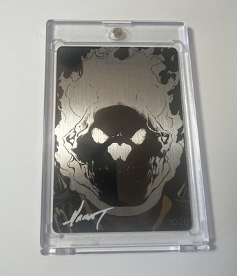 Ghost Rider Themed Do you Pooh 10/20 Metal Art Card signed by Marat Mychaels 