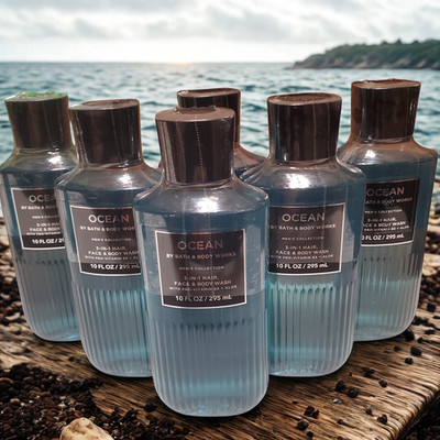 NEW Bath & Body Works OCEAN 3-IN-1 Hair, Face & Body Wash 10 oz (SET/LOT OF 6)