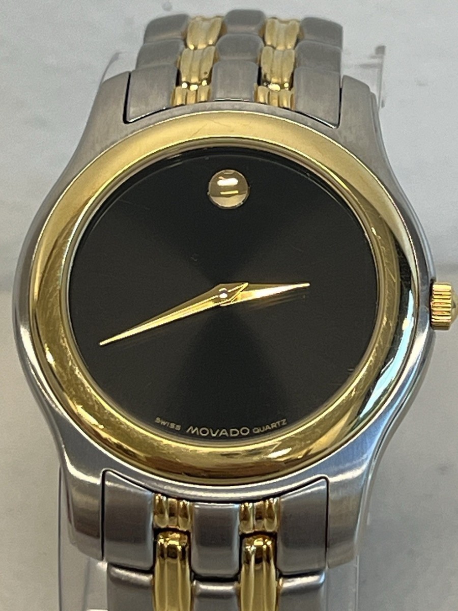 MOVADO MUSEUM CLASSIC WATCH 81-E4-9885 MENS 36mm TWO TONE WORKS BOX