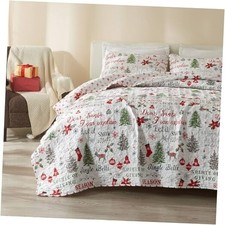 3-Piece Christmas Quilt Set with Shams. Full / Queen Christmas Design