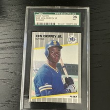 Fleer 1989 Ken Griffey Jr Rookie #548 Seattle Mariners SGC 96 Mint MLB