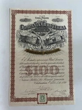 1896 COMPANIA CERVECERA DE CHIHUAHUA STOCK BOND CERTIFICATE MEXICO BEER