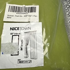 NICETOWN Fresh Green Heavy Curtains Back Loops 52x84 Set /2 Panels Open Package