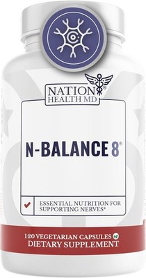 NEW Nation Health MD N-BALANCE 8 Nerve Support 60 Capsules Pack of 1 Free Ship