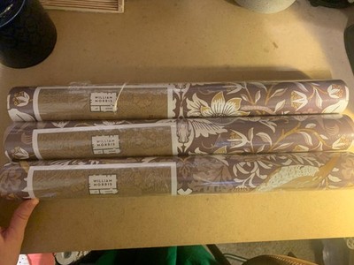 William Morris Tapete Strawberry Thief Damson 3 Rollen ungeöffnet neu versiegelt