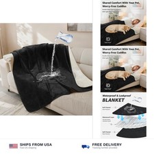LOOBANI Waterproof Dog Blanket for Couch, Soft Couch Cover 50" x 60" Black