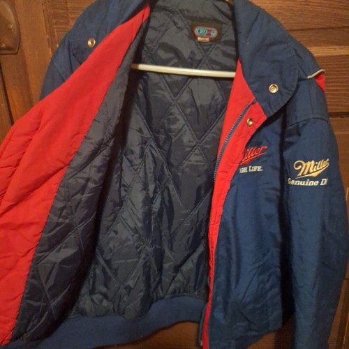 Vintage 90s Miller High Life Puffer Jacket Men’s Size LARGE Crown USA - Picture 11 of 13