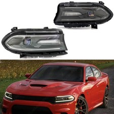 LED Pair Halogen lamps Dual Headlights Assembly for 2015-2023 Dodge Charger DRL