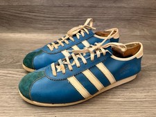 Vintage 70's Adidas Rekords blue leather low-top sneakers sz us 9