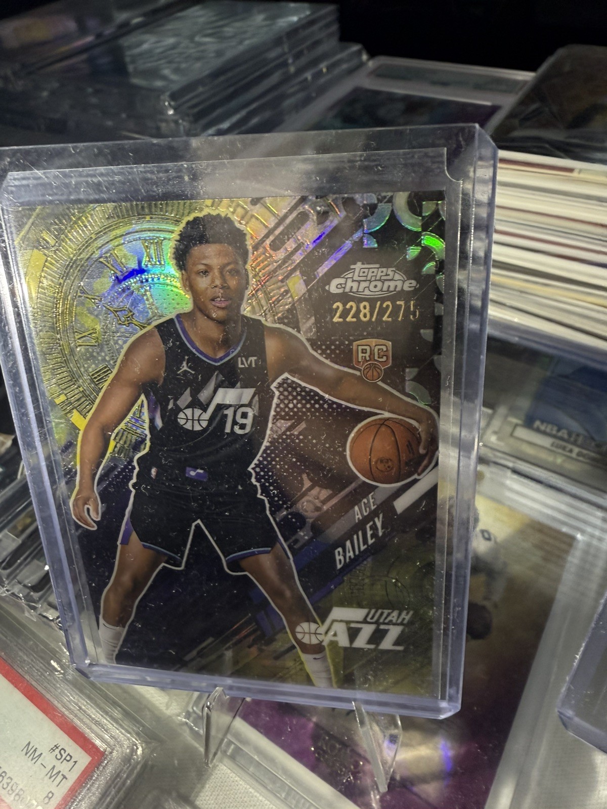 2025-26 Topps Chrome Yellow Refractor Go Time Ace Bailey Rookie /275 Utah Jazz