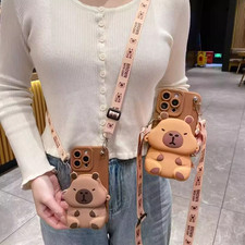 3D Cute Cartoon Silicone Animals Soft Wallet Phone Case For Samsung iPhone Cover